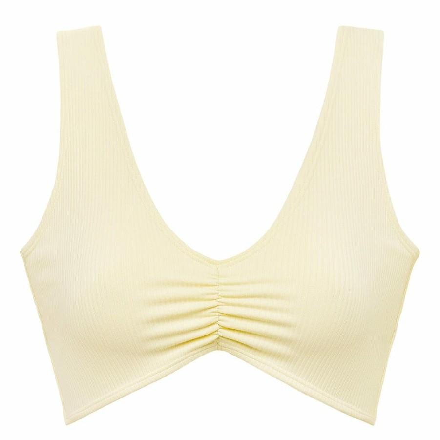 Apparel * | Cream Rib Kim Variation Bikini Top