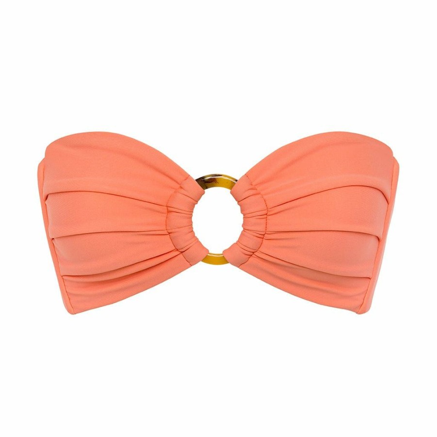 Swim * | Coral Tori Ties Bandeau Bikini Top