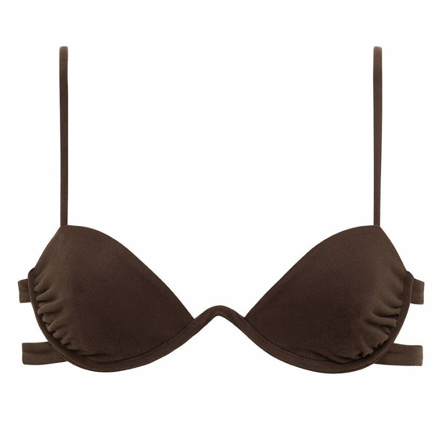 Swim * | Espresso Suede Elany Bikini Top