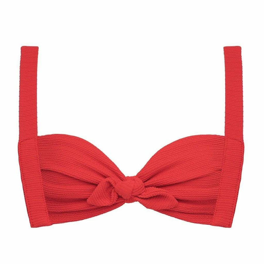 Fashion * | Crimson Micro Scrunch Kayla Bikini Top