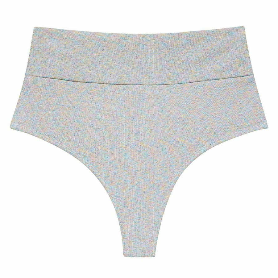 Swim * | Disco Sparkle Added Coverage High Rise Bikini Bottom