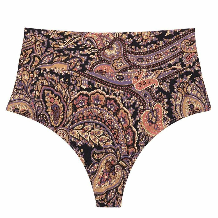 Bikini Bottoms * | Meg Paisley Added Coverage High Rise Bikini Bottom