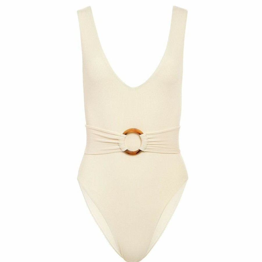 Fashion * | Cream Rib Kim One-Piece