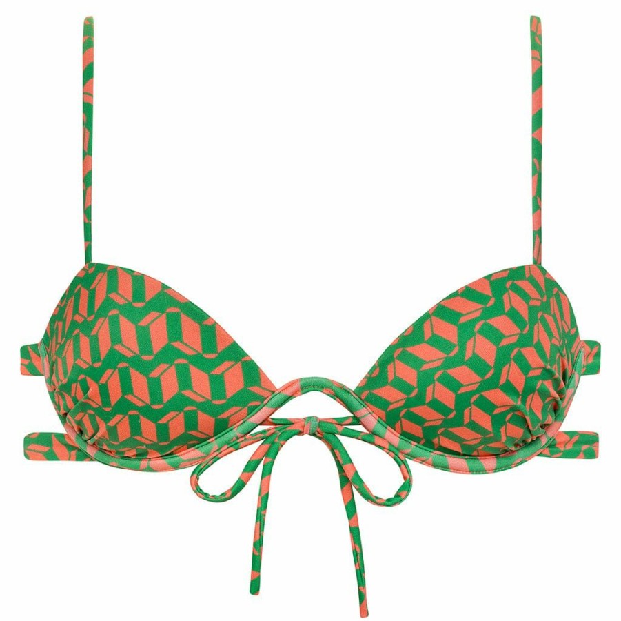 Swim * | Geo Elany Tie-Up Bikini Top