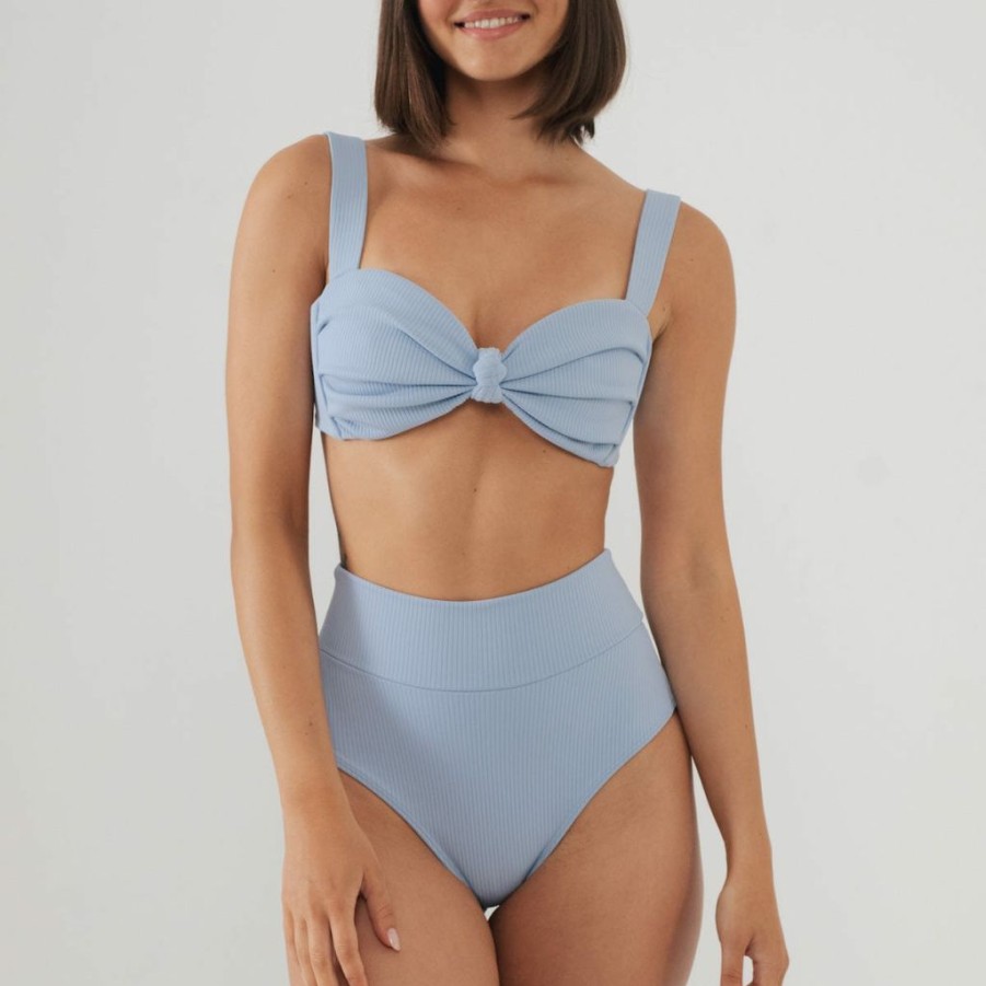 Fashion * | Peri Rib Added Coverage High Rise Bikini Bottom