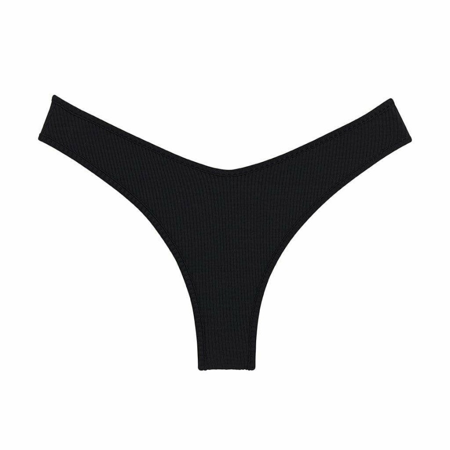 Fashion * | Black Rib Lulu Bikini Bottom