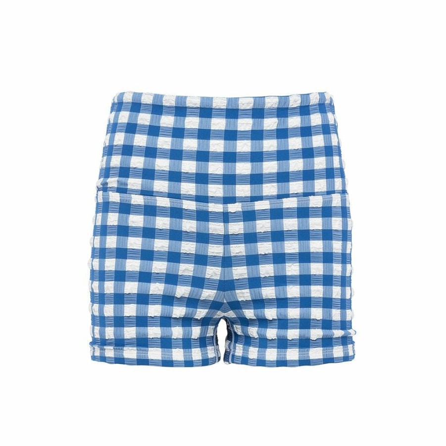 Apparel * | Blue Gingham Micro Bike Short