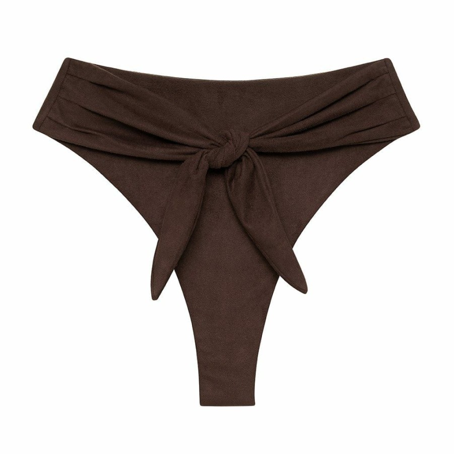 Swim * | Espresso Suede Paula Tie-Up Bikini Bottom