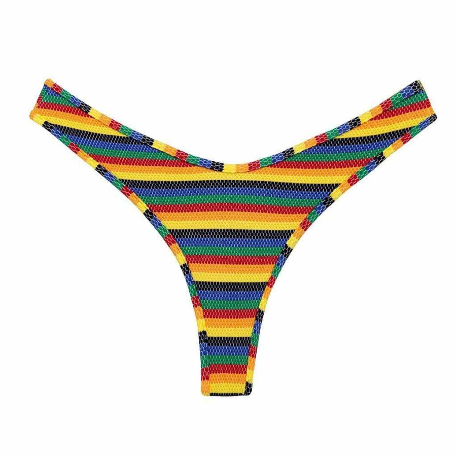 Bikini Bottoms * | Caribbean Stripe Lulu Bikini Bottom