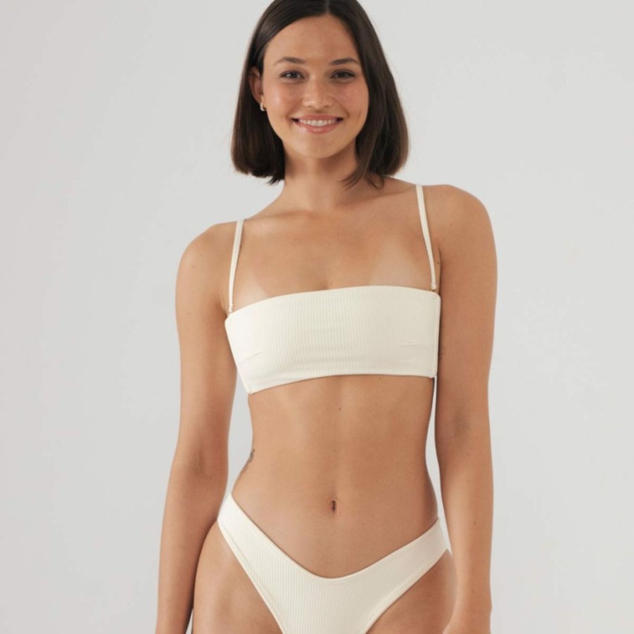 Fashion * | Cream Rib Summer Bikini Top