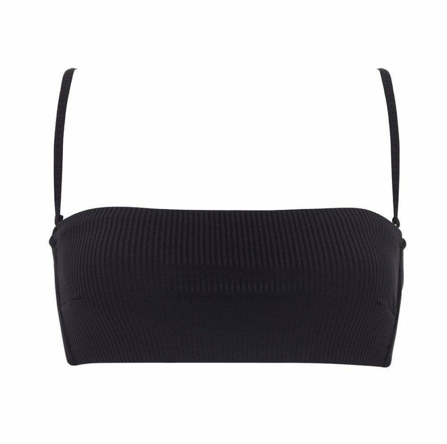 Fashion * | Black Rib Summer Bikini Top