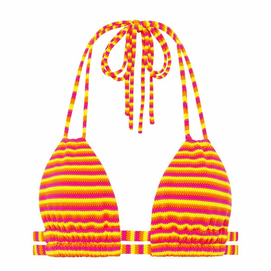 Bikini * | Neon Stripe Dopio Bikini Top