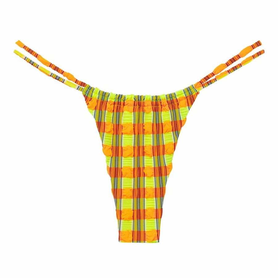 Bikini Bottoms * | Neon Plaid Brasil Bikini Bottom