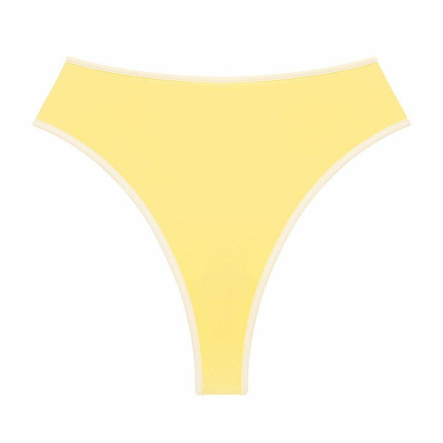 Bikini Bottoms * | Yellow Pastel Cream Binded Paula Bikini Bottom