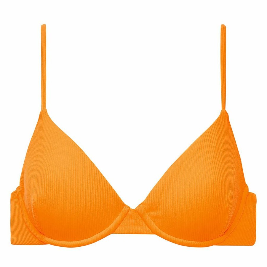 Bikini * | Melon Micro Rib Dainty Bikini Top