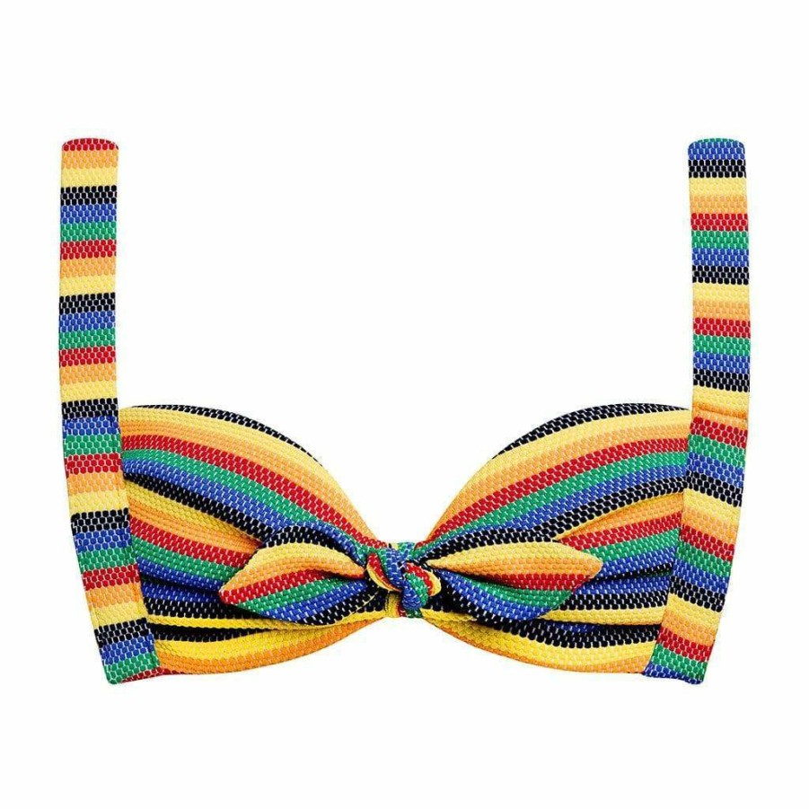 Bikini * | Caribbean Stripe Kayla Bikini Top